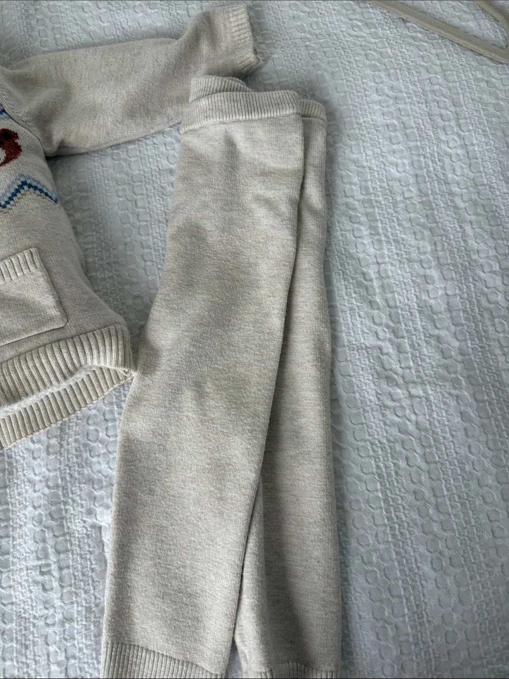 Gymboree Cream Sherpa-Lined Knit Jacket with Brown Accents